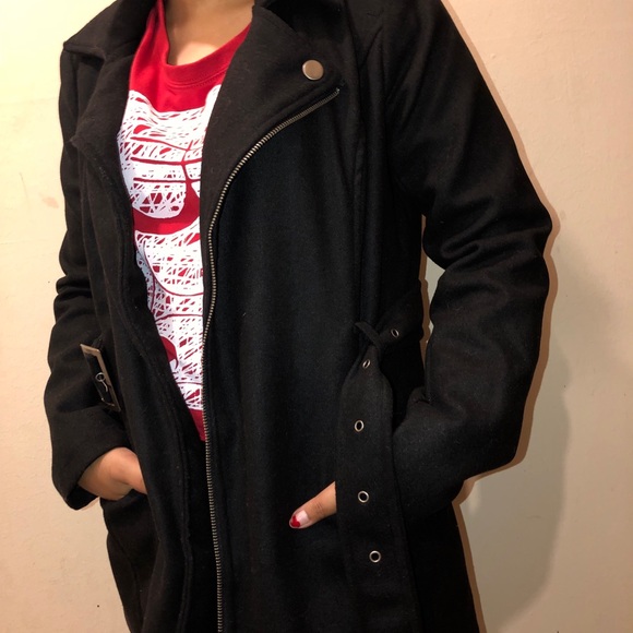 ๐ NWOT Charlotte Russe Moto Trench Coat ๐ - Picture 4 of 8